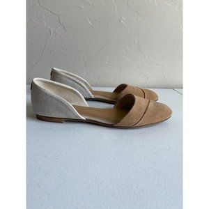 Toms Jutti D'Orsay Honey Leather Woven Flats Size 12 Slip On Closed Pointed Toe